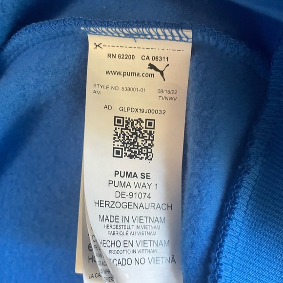 Puma Blue Apparel Tag - Picture 3 of 3